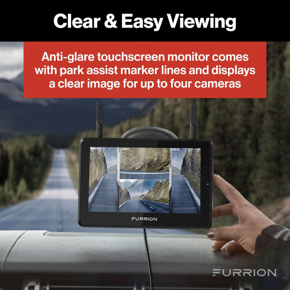 Furrion Vision S+ RV Backup Camera System 5" Monitor Rear Sharkfin Camera New