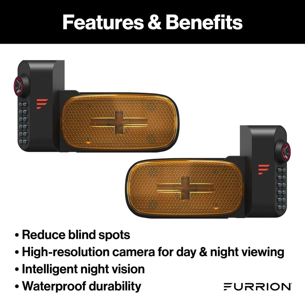 Furrion Vision S+ RV Observation System Left & Right Side Cameras with LED Marker Lights New
