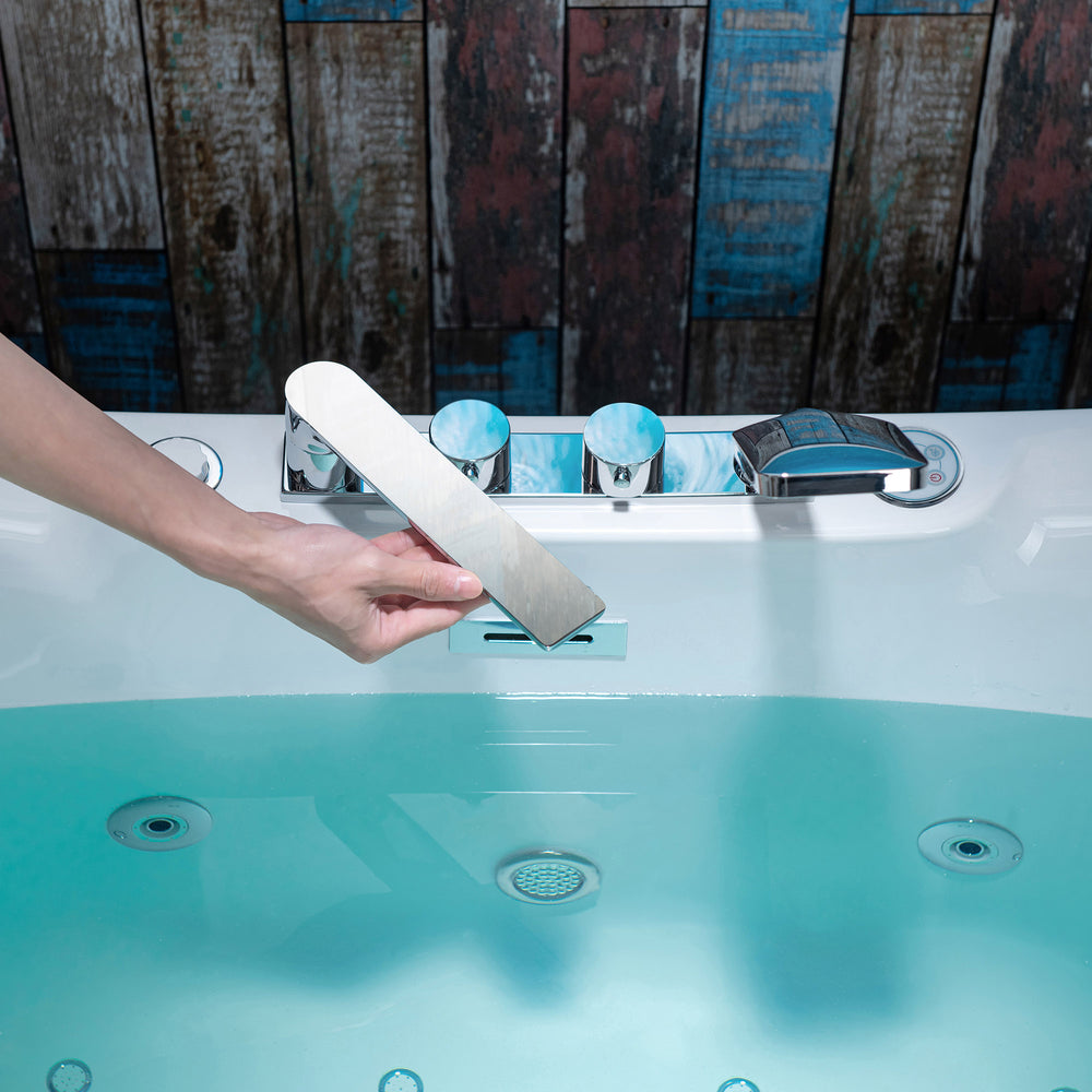 WOODBRIDGE Soaking Combination Tub 72 x 35 in. Whirlpool and Air Massage Heated Chrome Faucet New
