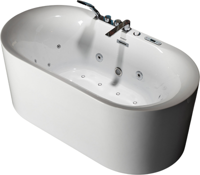 WOODBRIDGE Combination Tub 59 x 31.5 in. Whirlpool and Air Massage Inline Heater with Faucet New