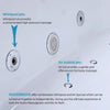 WOODBRIDGE BJ100 whirlpool jets and air bubble jets close-up infographic