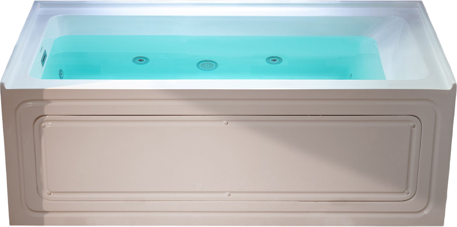 WOODBRIDGE Alcove Bathtub 60 x 30 in. Rectangle Whirlpool Heated Jetted with Left Drain Kit New