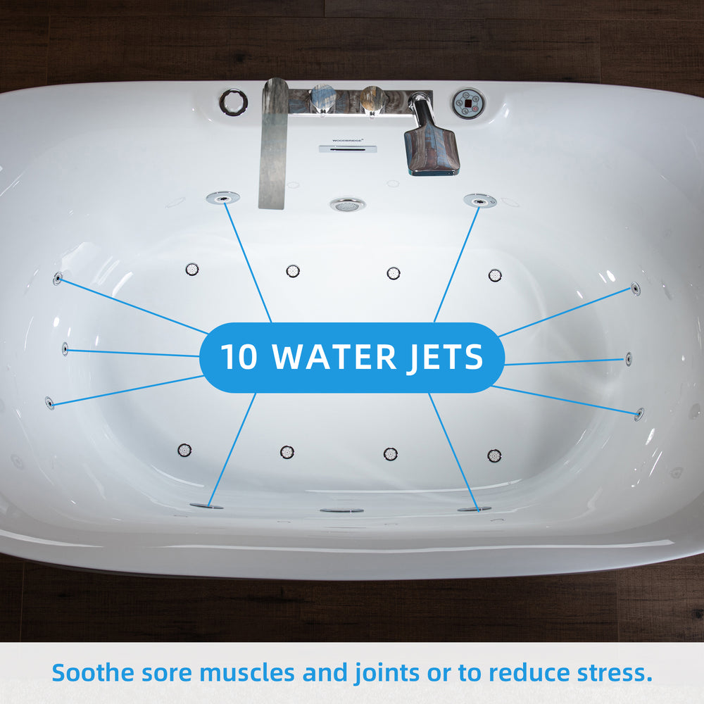 WOODBRIDGE Soaking Combination Tub 72 x 35 in. Whirlpool and Air Massage Heated Chrome Faucet New