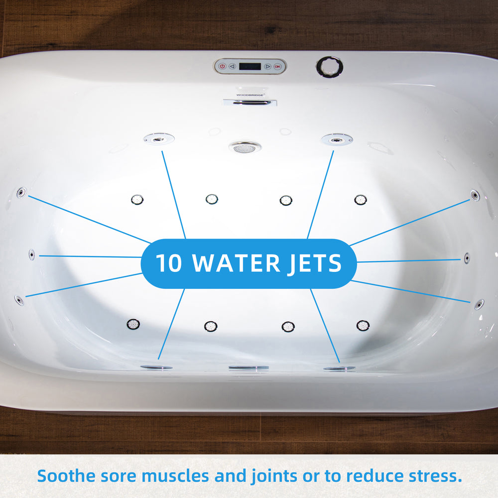 WOODBRIDGE BJ600 Soaking Combination Tub 72 x 35 in. Whirlpool Air Massage Heated New