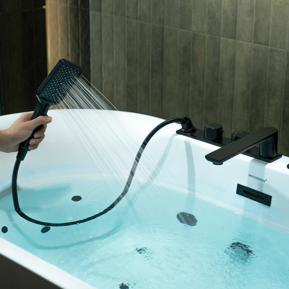 WOODBRIDGE Combination Tub 59 x 31.5 in. Whirlpool and Air Massage Inline Heater with Faucet New