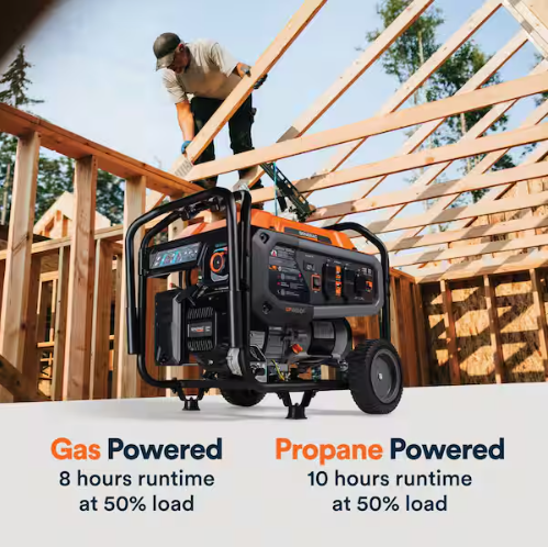 Generac GP4000 DF 4000W/4500W Generator Gas Propane Recoil Start with CO Sense 8155 RFB