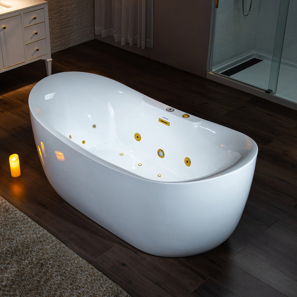 WOODBRIDGE Soaking Combination Tub 72 x 35 in. Whirlpool Air Massage Heated with LED Control Panel New