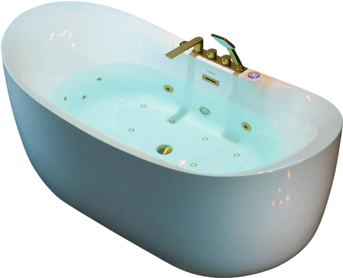 WOODBRIDGE Soaking Combination Tub 72 x 35 in. Whirlpool Air Massage Heated Gold Faucet New