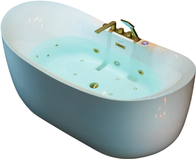 WOODBRIDGE Soaking Combination Tub 72 x 35 in. Whirlpool Air Massage Heated Gold Faucet New