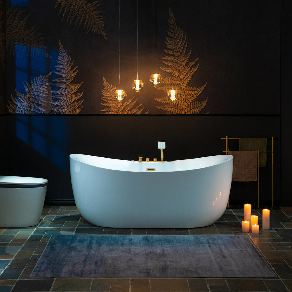 WOODBRIDGE Soaking Combination Tub 72 x 35 in. Whirlpool Air Massage Heated Gold Faucet New