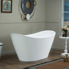 WOODBRIDGE EST0016 Freestanding Bathtub 59" L x 29-1/8" W Stone Resin Solid Surface Matte White New