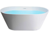 WOODBRIDGE B0041-2.0 Freestanding Solid Surface Stone Resin Bathtub 59" Matte White New
