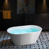 WOODBRIDGE B0041-2.0 Freestanding Solid Surface Stone Resin Bathtub 59" Matte White New
