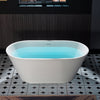 WOODBRIDGE B0041-2.0 Freestanding Solid Surface Stone Resin Bathtub 59" Matte White New