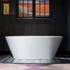 WOODBRIDGE B0041-2.0 Freestanding Solid Surface Stone Resin Bathtub 59" Matte White New