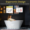 WOODBRIDGE B0041-2.0 Freestanding Solid Surface Stone Resin Bathtub 59" Matte White New