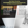 WOODBRIDGE B0041-2.0 Freestanding Solid Surface Stone Resin Bathtub 59" Matte White New