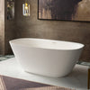WOODBRIDGE B0047-2.0 Freestanding Solid Surface Stone Resin Bathtub 59" Matte White New