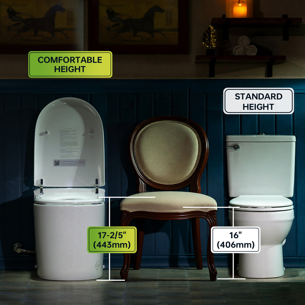 WOODBRIDGE GT071 Smart Bidet Toilet 1.28 GPF Zero Pressure System Auto Open Close Foot Sensor Air Dryer New