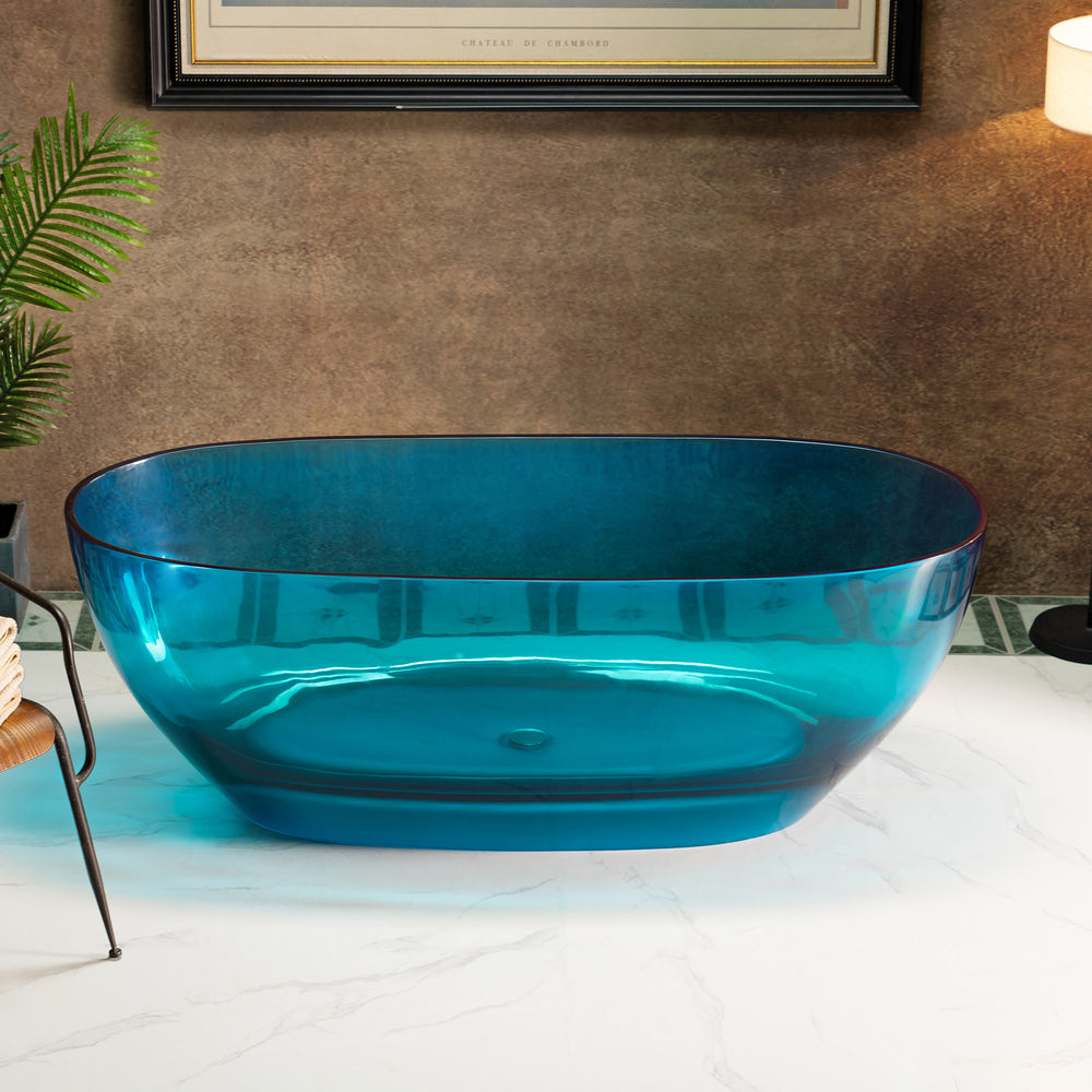 WOODBRIDGE Freestanding Bathtub 63" L x 28-3/8" W x 22" H Solid Surface Stone Resin New