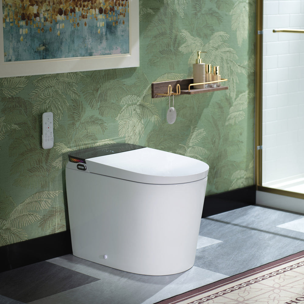 WOODBRIDGE GT076 Smart Bidet Toilet 1.28 GPF Auto Open Close Heated Seat Foam Shield New