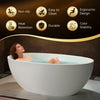 WOODBRIDGE B0044-2.0 Freestanding Solid Surface Stone Resin Bathtub 61" Matte White New