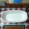WOODBRIDGE B0048-2.0 Contemporary Freestanding Solid Surface Stone Resin Bathtub 67" Matte White New