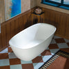 WOODBRIDGE B0048-2.0 Contemporary Freestanding Solid Surface Stone Resin Bathtub 67" Matte White New
