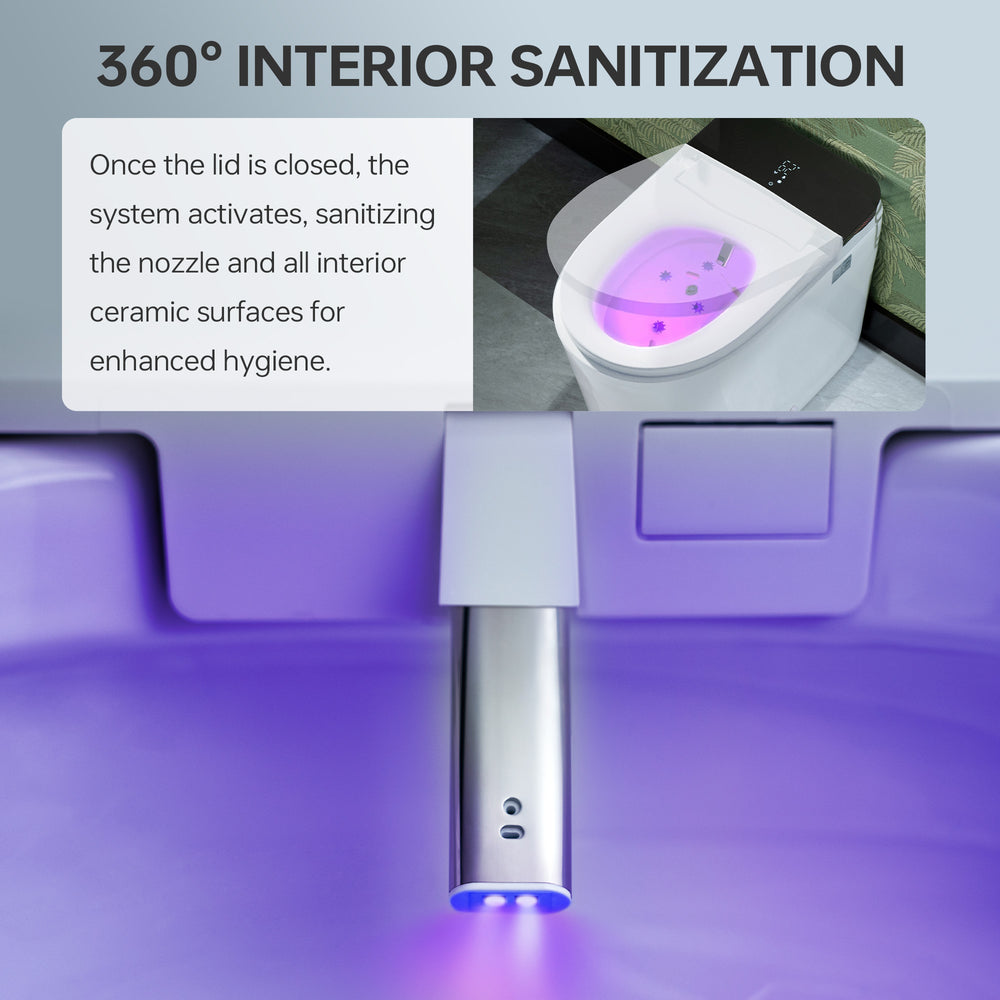 WOODBRIDGE GT076 Smart Bidet Toilet 1.28 GPF Auto Open Close Heated Seat Foam Shield New