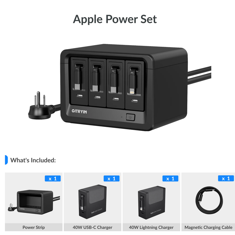 Giraffe Tools Desktop Charging Station 12-in-1 40W Cable Set New