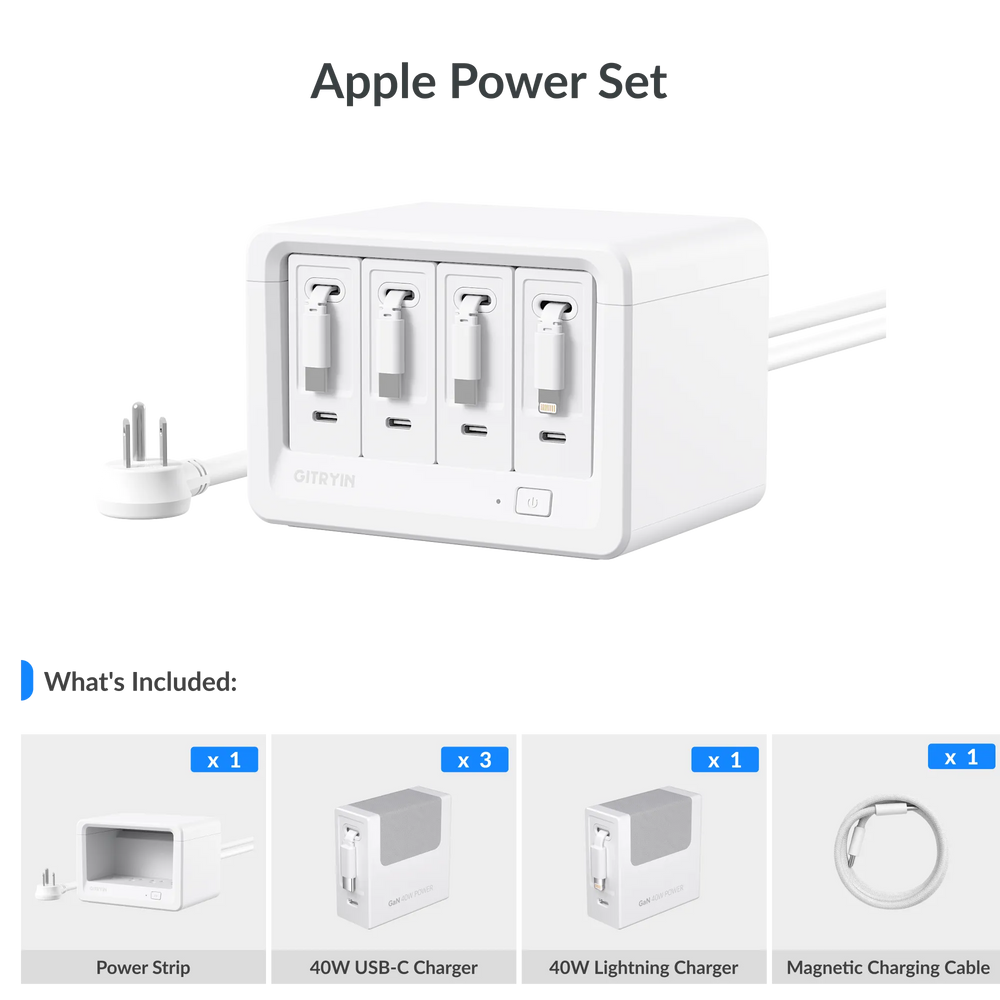 Giraffe Tools Desktop Charging Station 12-in-1 40W Cable Set New