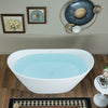 WOODBRIDGE EST0015 Freestanding Bathtub 66-7/8" L x 31-1/2" W Stone Resin Luxury Contemporary Solid Surface Matte White New