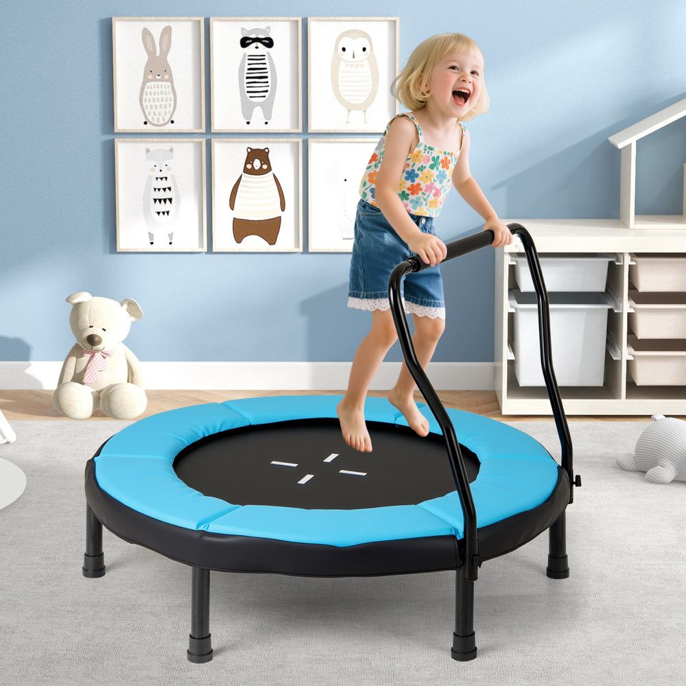 40 Inch Trampoline for Kids Indoor Outdoor Fitness Trampoline-Blue - Gallery View 1 of 11