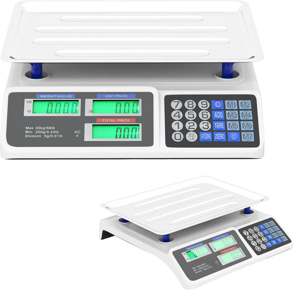 66lb Price Computing Scale Commercial Food Scale with Dual LCD Displays