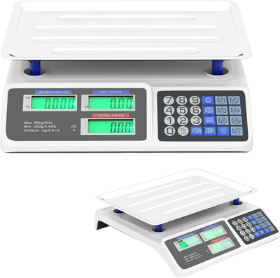 Costway 66lb Commercial Price Computing Food Scale Dual LCD Displays 14832141 New