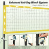 Portable outdoor volleyball net set featuring an enhanced anti-sag winch system for easy net tightening and adjustment.