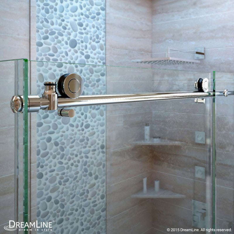 DreamLine Enigma-X Sliding Shower Enclosure 32.5" x 48.3" x 76" Brushed Stainless Steel New