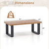 Rustic 47" coffee table with thickened oak tabletop, sturdy black legs, ideal for living room decor and convenience.