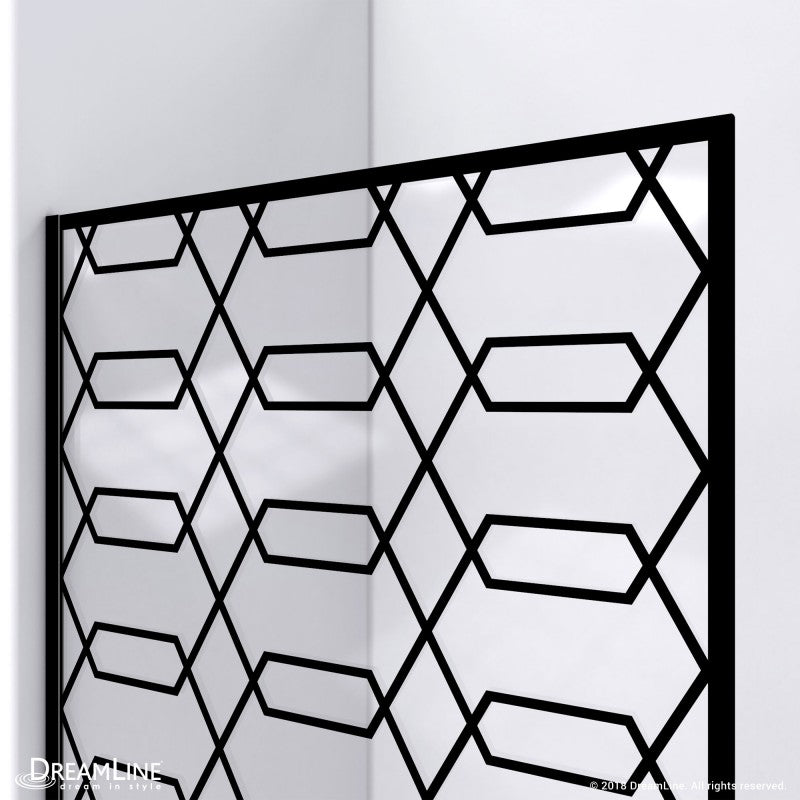 DreamLine Linea Maze Shower Door 34" W x 72" H Single Panel Frameless Open Entry Design New