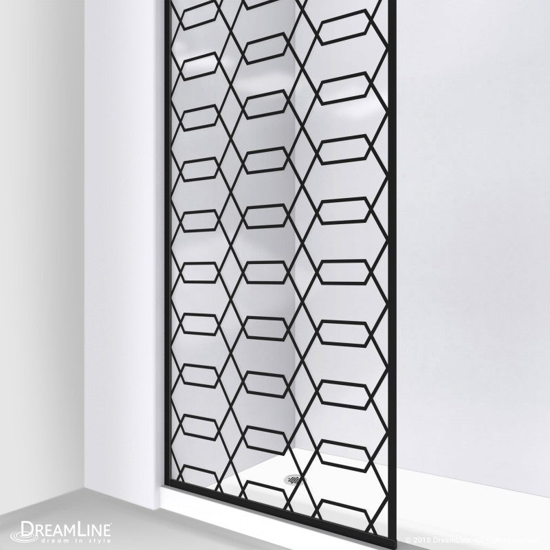 DreamLine Linea Maze Shower Door 34" W x 72" H Single Panel Frameless Open Entry Design New