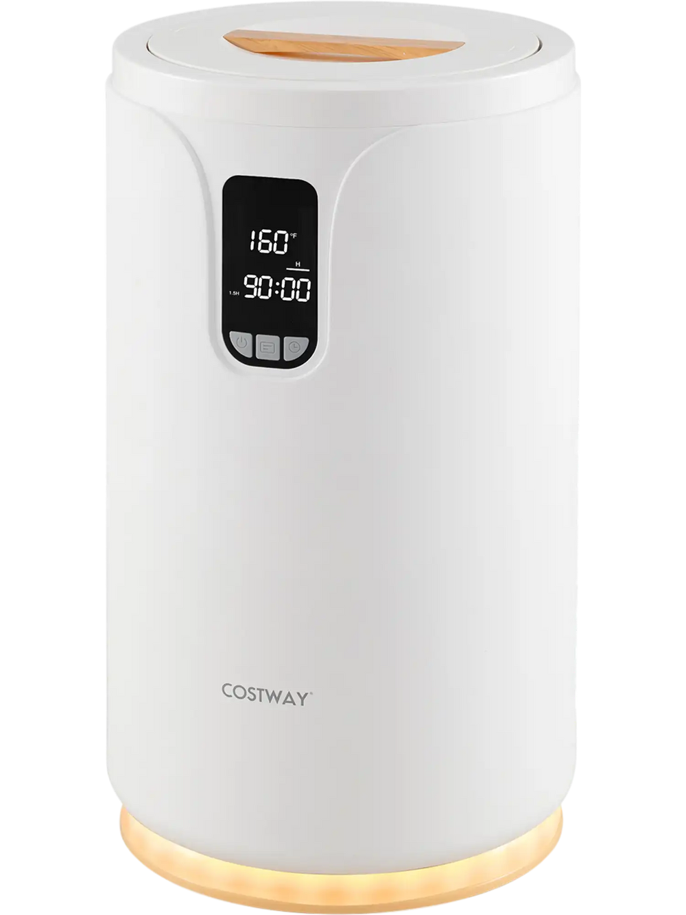 20L hot towel warmer bucket in white with LCD display, holding towels, ideal for spa-like warmth and convenience.