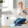 20L large heated towel warmer in white with LED display, showcasing compact design and easy operation for family use.