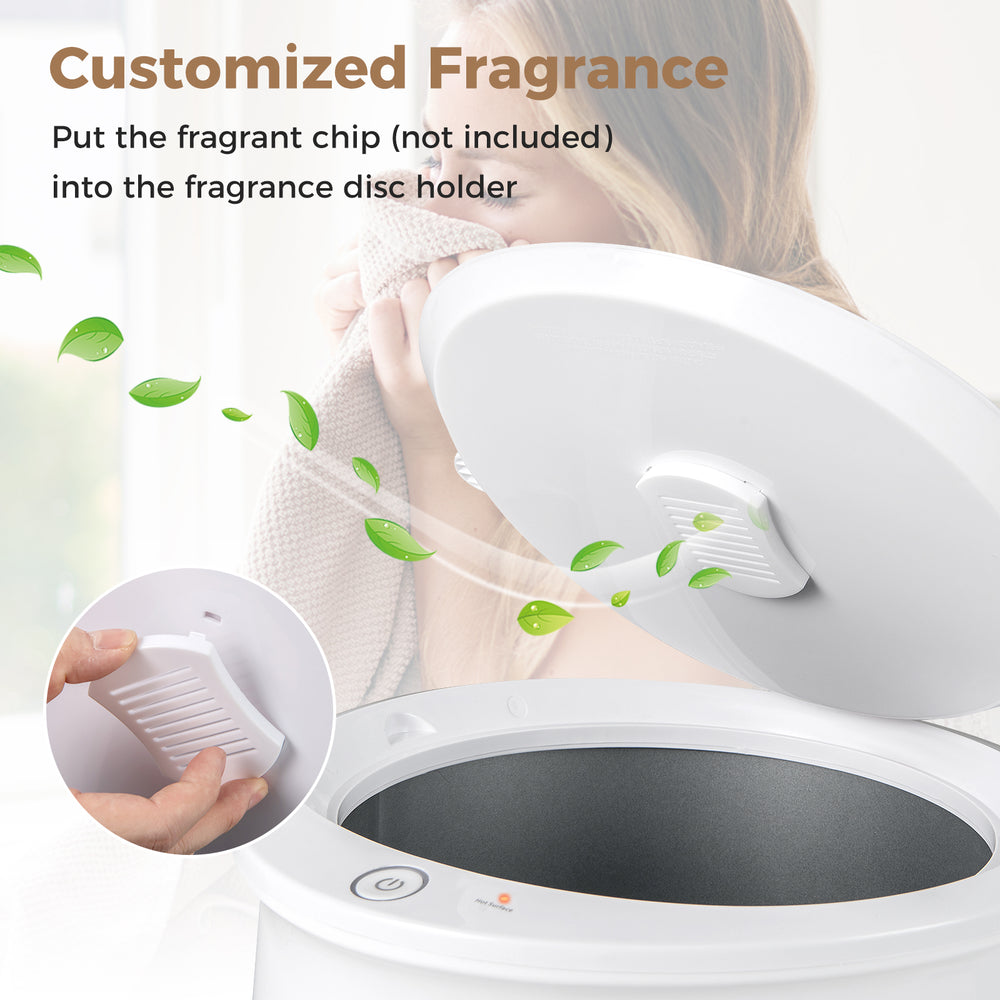 Fragrant disc holder of the 20L heated towel warmer, showcasing LED display and button control for easy operation.