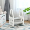 Kids step stool in gray with armrests, designed for potty training and independence, featuring non-slip steps for.