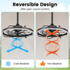 Reversible ceiling fan with dimmable LED light, featuring 6 speeds for year-round comfort and efficient airflow.
