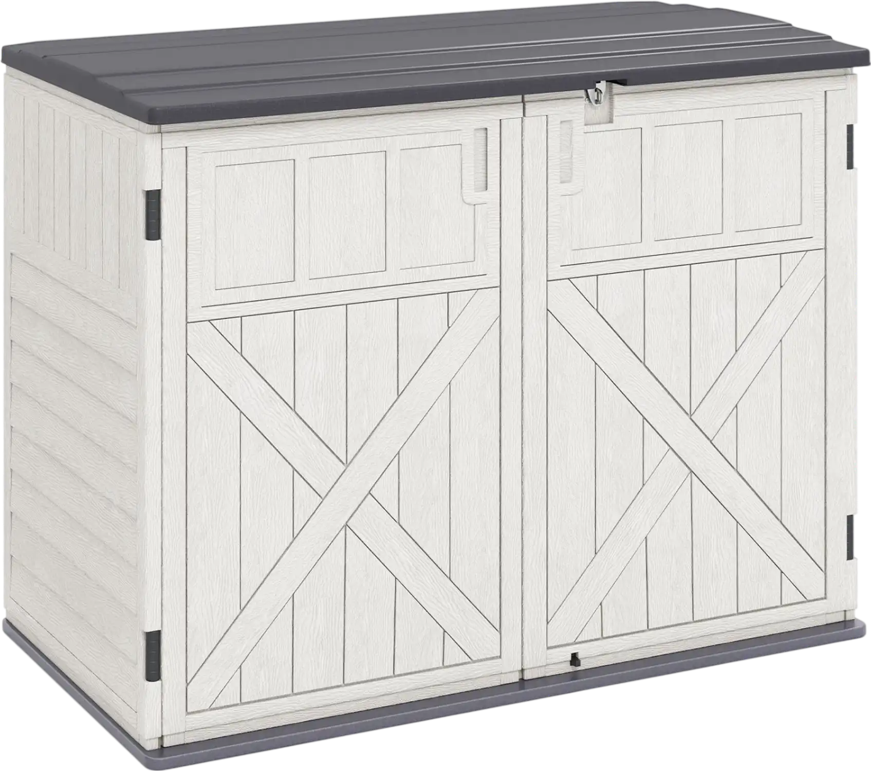 Costway 20 Cu.Ft Horizontal Resin Storage Shed w/ Adjustable Shelf 39227236 New