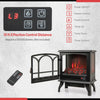 Electric stove heater with 3-level flame effect, 3-sided view, and remote control for cozy living room ambiance.