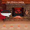 20-inch electric fireplace heater with realistic pinewood ember bed, 5120 BTU heat output for 1000 sq. ft. heating.