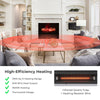 20-inch electric fireplace heater with realistic birchwood ember bed, 5120 BTU heat output for 1000 sq. ft heating.