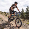 20-inch black cycling bike with LED lights and speakers, designed for smooth rides on various terrains.